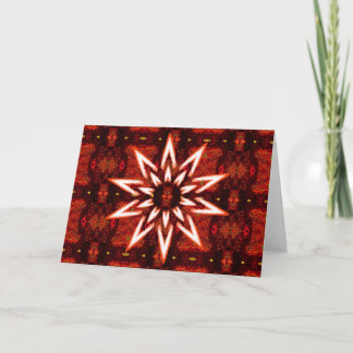 White painted star on tapestry, blank greeting car card