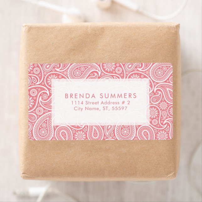 White Paisley Custom Pink Background (Insitu)