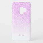 White paisley lavender and white ombre Case-Mate samsung galaxy s9 case<br><div class="desc">Modern trendy ombre with lavender to white gradual colour blend overlayed with a white vintage paisley pattern that fades to the white background.</div>