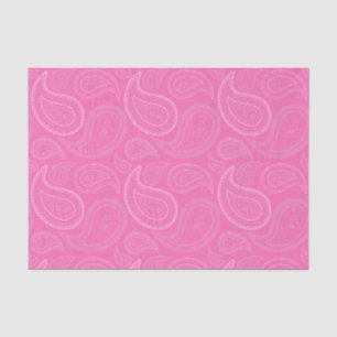 White Paisley Pattern on Pink Tissue Paper