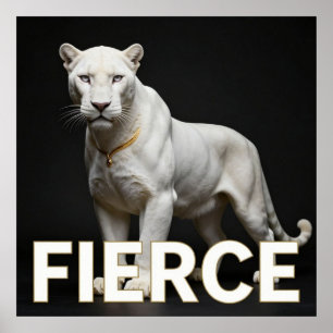 White Panther Luxury Fashion Poster