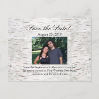 White Paper Birch Tree Bark Rustic Wood Wedding