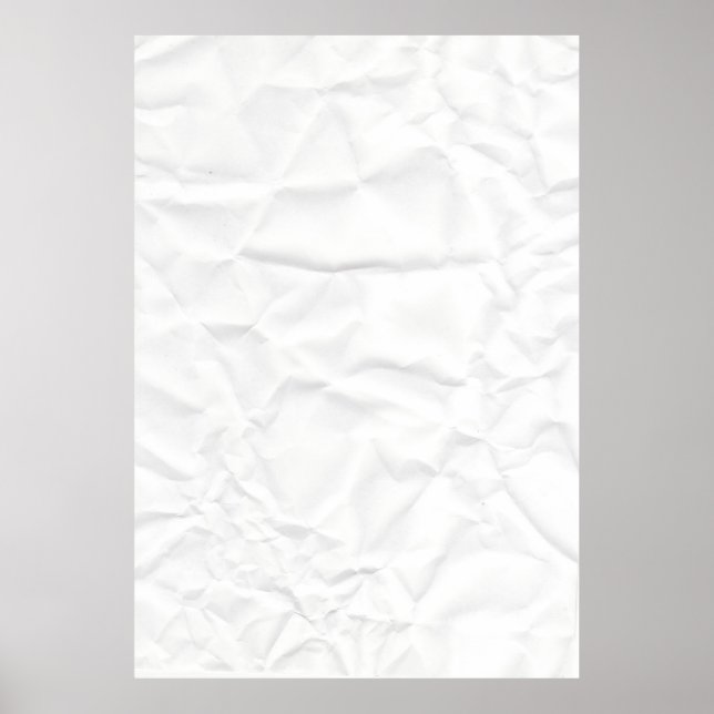WHITE paper crease creased texture crumple crumple Poster (Front)