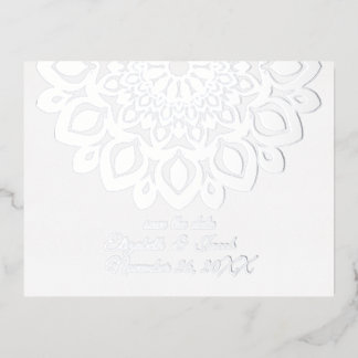 White Paper Cut Mandala Save the Date Postcard