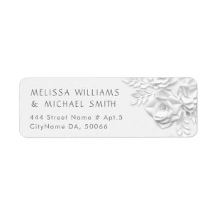 White Paper Cut Roses Minimalist Wedding
