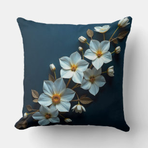 🌼 White Paper Flower Room Decor Accent 🌼 Cushion