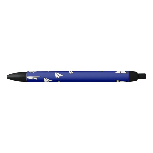 White paper planes on blue black ink pen (Front)