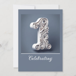 WHITE PAPER SCROLL ONE YEAR WEDDING ANNIVERSARY INVITATION