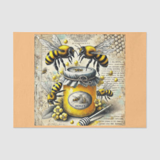 white paper with bees