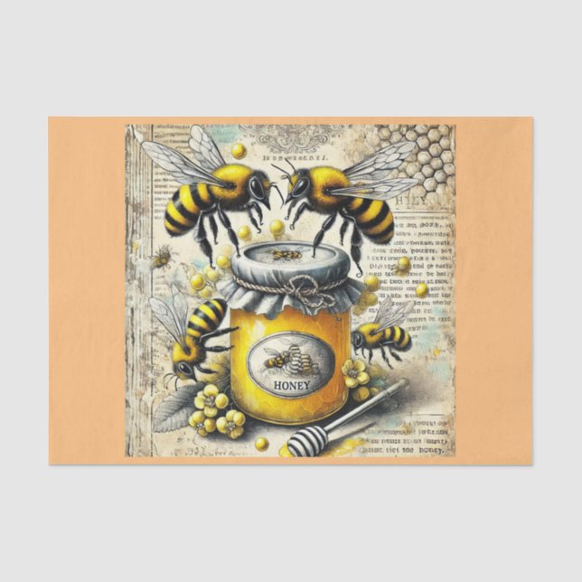 white paper with bees (Front)