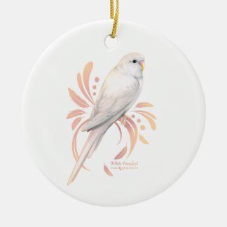 White Parakeet Ceramic Tree Decoration