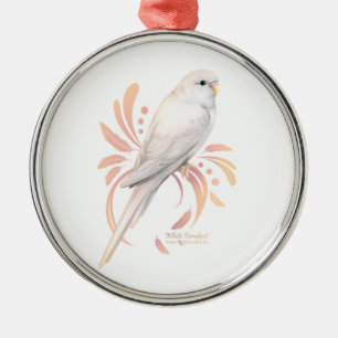 White Parakeet Metal Tree Decoration
