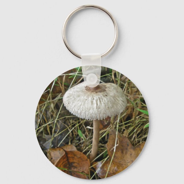 White Parasol Mushroom Coordinating Items Key Ring (Front)
