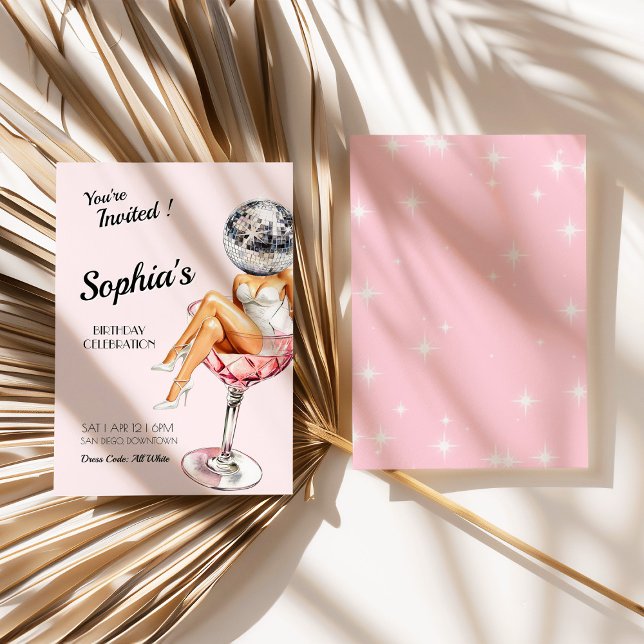 White Party Disco Birthday Invite (White Party Disco Birthday Invite)