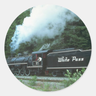 White Pass and Yukon in White Pass out of Skagway, Classic Round Sticker