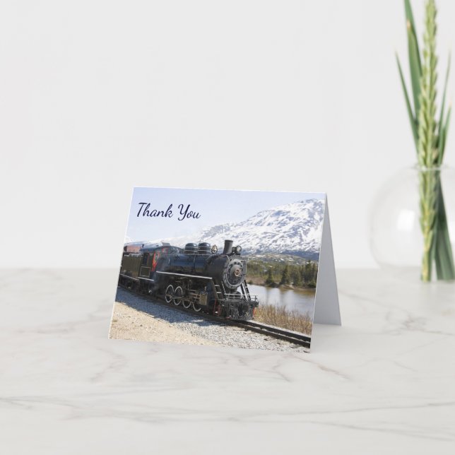 White Pass Train in Snow Thank You Card (Front)