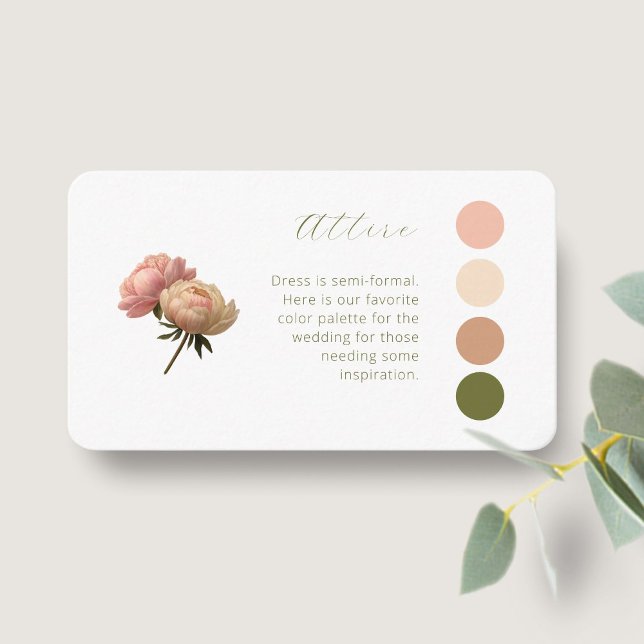 White | Pastel Rose Wedding Attire Dress Code Enclosure Card (Creator Uploaded)