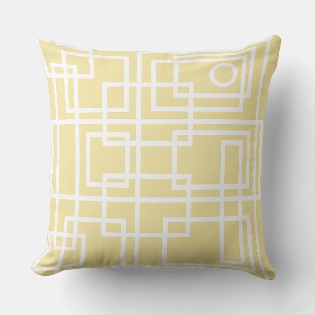 White Path on Light Parmesan Yellow  Cushion (Front)