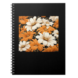 white pattern - whimsigoth cottagecore wildflowers notebook