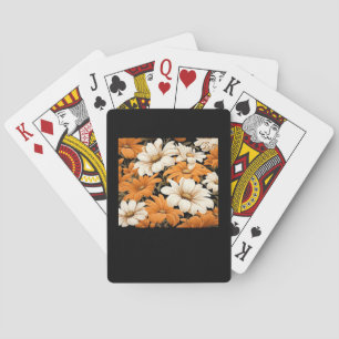 white pattern - whimsigoth cottagecore wildflowers playing cards