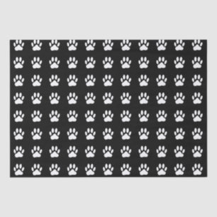 White Paw Print Cartoon Drawing Pattern Tissue Paper