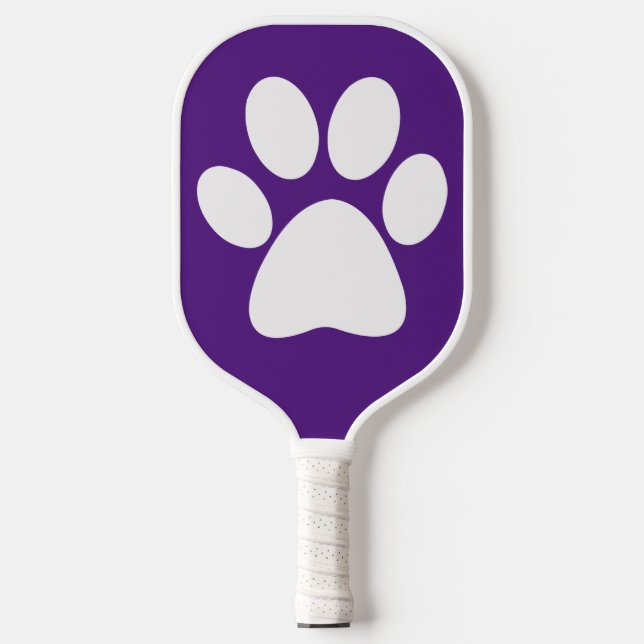 White Paw Print Design Pickleball Paddle (Front)