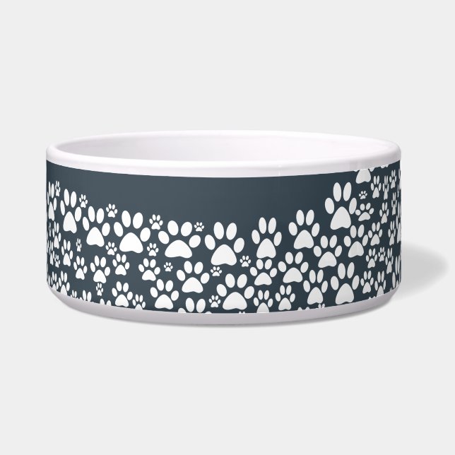 White Paw Print Dog Silhouette (Front)