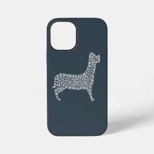 White Paw Print Dog Silhouette iPhone 12 Mini Case