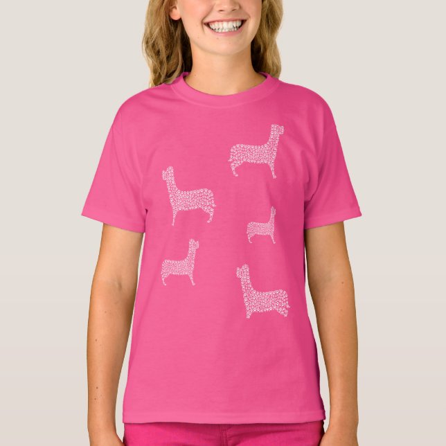 White Paw Print Dog Silhouette T-Shirt (Front)