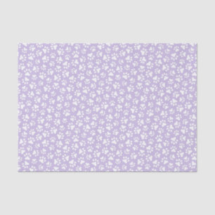 White paw print pattern light purple background tissue paper