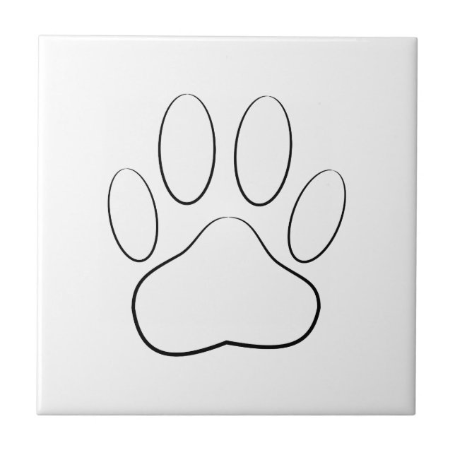 White Paw Print Tile (Front)