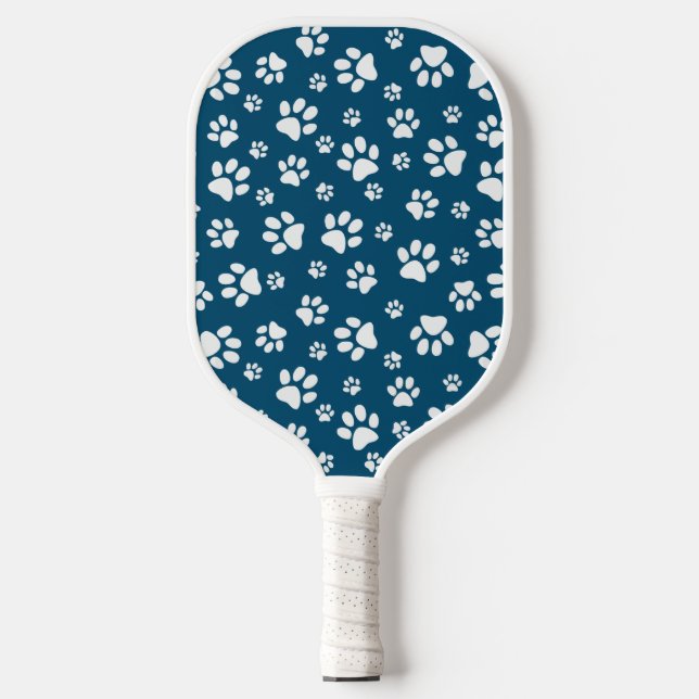 White Paw PrintsDesign Pickleball Paddle (Front)