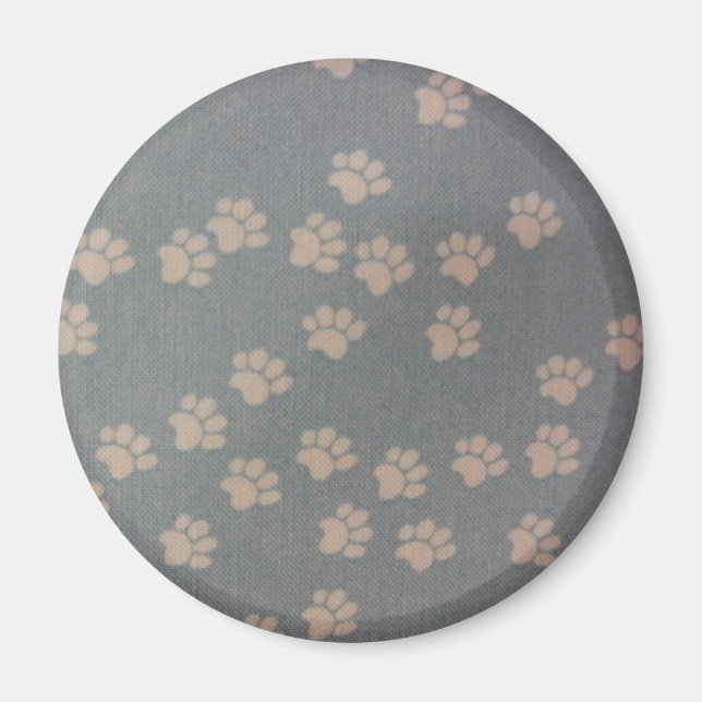White Pawprints Magnet (Front)