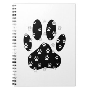 White Paws On Black Paw Notebook