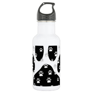 White Paws On Black Paw Print 532 Ml Water Bottle