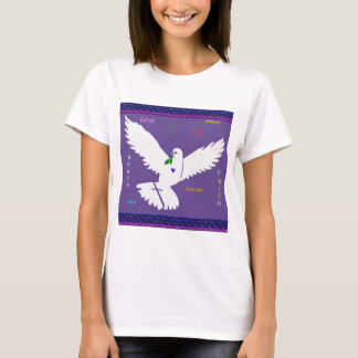 white peace dove image with encouraging text T-Shirt