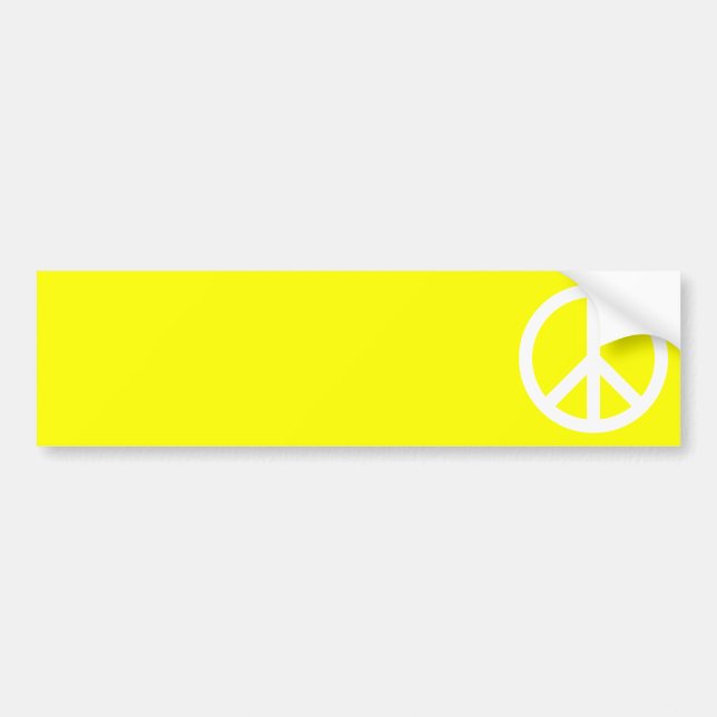 White Peace Sign Bumper Sticker (Front)