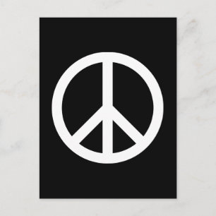White Peace Symbol Postcard