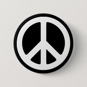 White Peace Symbol Template 6 Cm Round Badge