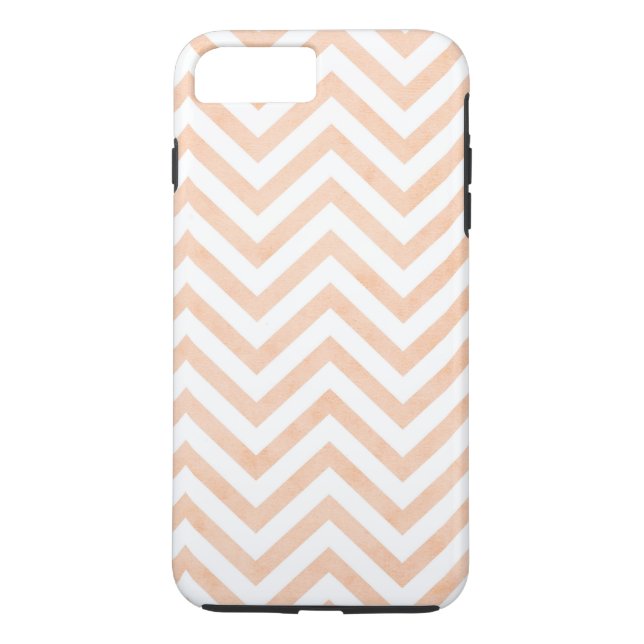 White Peach Chevrons iPhone 7 Plus, Tough Case-Mate iPhone Case (Back)