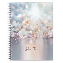White Peach Floral Notebook