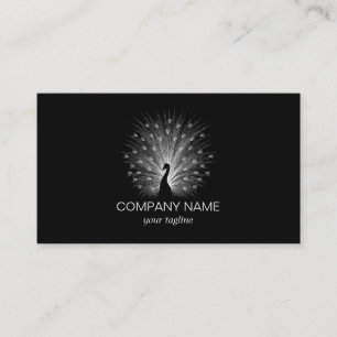 White Peacock Beautiful Modern Business Card
