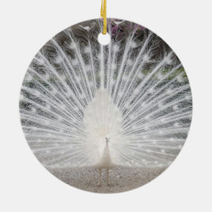 white peacock ceramic tree decoration