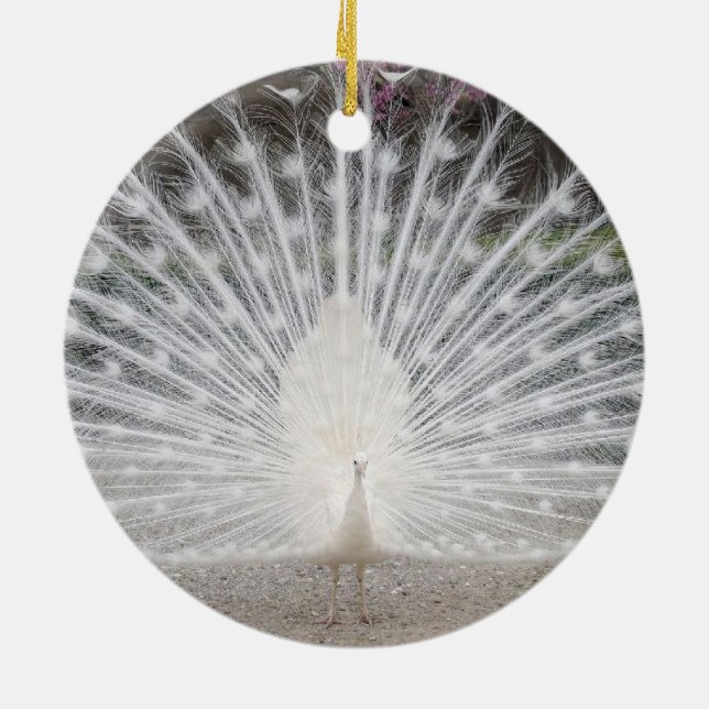 white peacock ceramic tree decoration (Back)