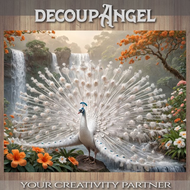 White Peacock - Decoupage - Tissue Paper (Creator Uploaded)