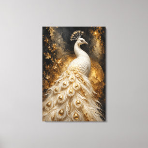 White Peacock of Eternity Limited Edition Canvas Print