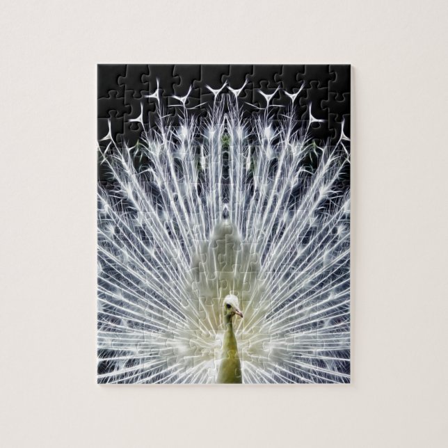 White Peacock Pavo Animalia Jigsaw Puzzle (Vertical)