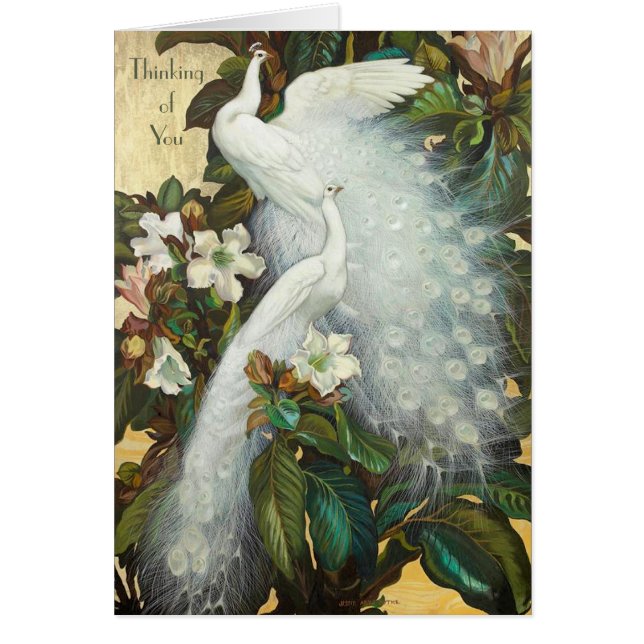 White Peacocks Roosting (Front)