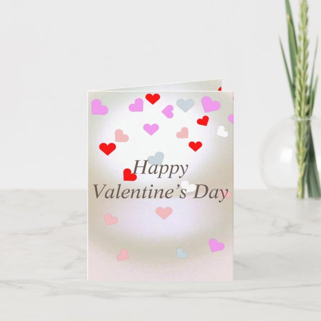 White Pearl Effect with hearts  Card (Front)