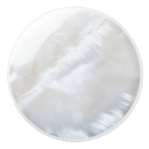 White Pearl Nacre Pattern Ceramic Knob
